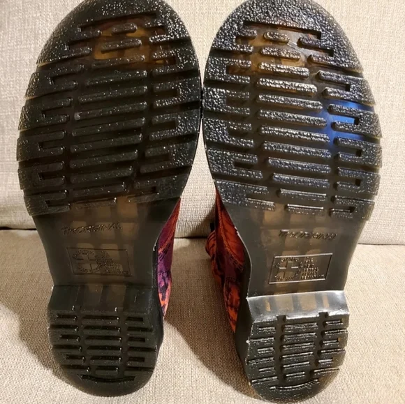 Dr. Doc Martens 1460 Pascal Tie Dye Leather Lace Up Purple Combat Boots Size 7 - Picture 8 of 8